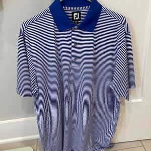Mens Footjoy blue stripe polo size M